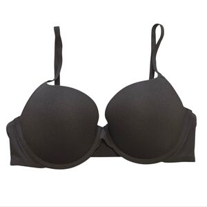 SKIMS FITS EVERYBODY SCOOP PLUNGE BRA ONYX BLACK 34C NWOT
